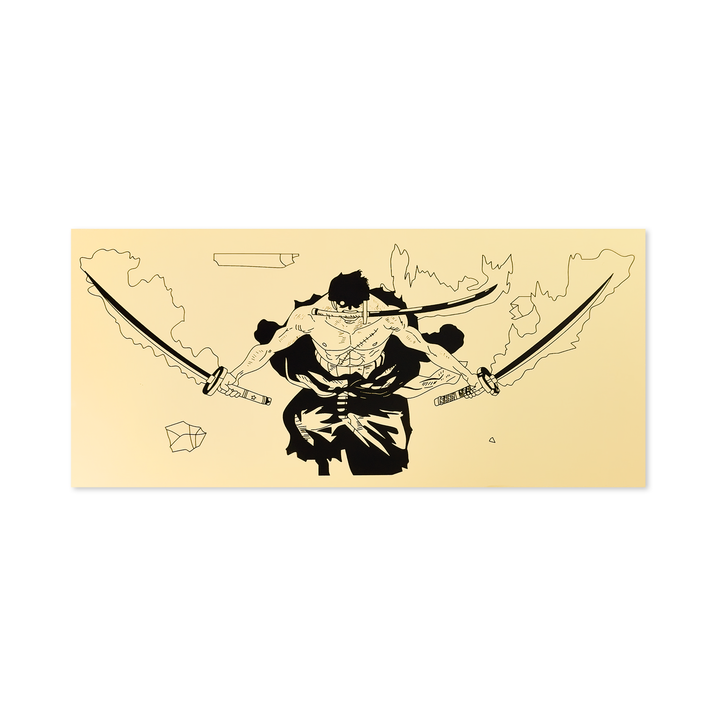 “Three Sword Demon” - Zoro Battle Stance Mirror (9x18in)