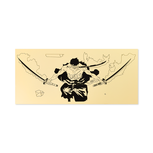 “Three Sword Demon” - Zoro Battle Stance Mirror (9x18in)